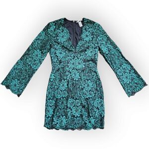 H&M Embroidered Green Dress